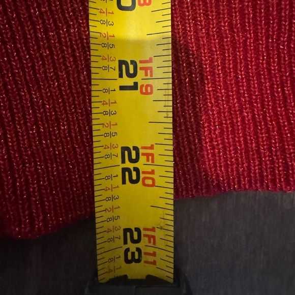 Dress Barn Women's Red Sweater Size L Metallic Thread Sparkly Classic Christmas - Picture 14 of 14